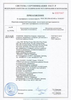 2017.06.19 Обнинск - Приложение к сертификату Устройства поворотные, откидные, Siegenia-Aubi KG. ГОСТ 30777-2012