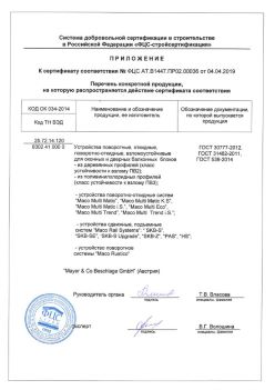 2019.04.04 Обнинск - Приложение к сертификату устройства поворотные, откидные, поворотно-откидные, взломоустойчивые. ГОСТ 30777-2012